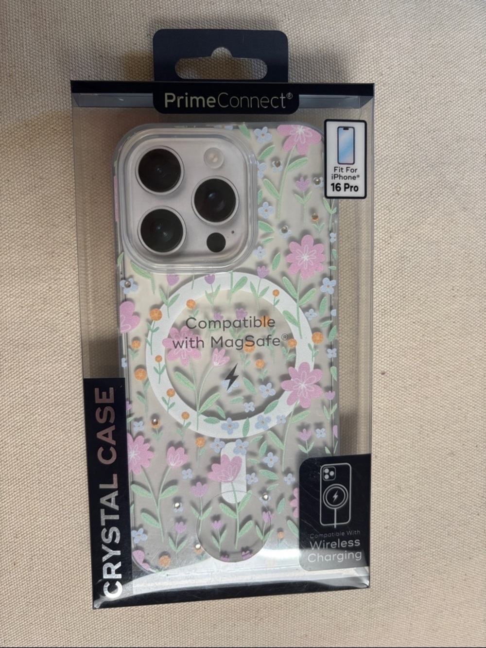 Floral Clear MagSafe Case for iPhone 16 Pro - Pink/Green